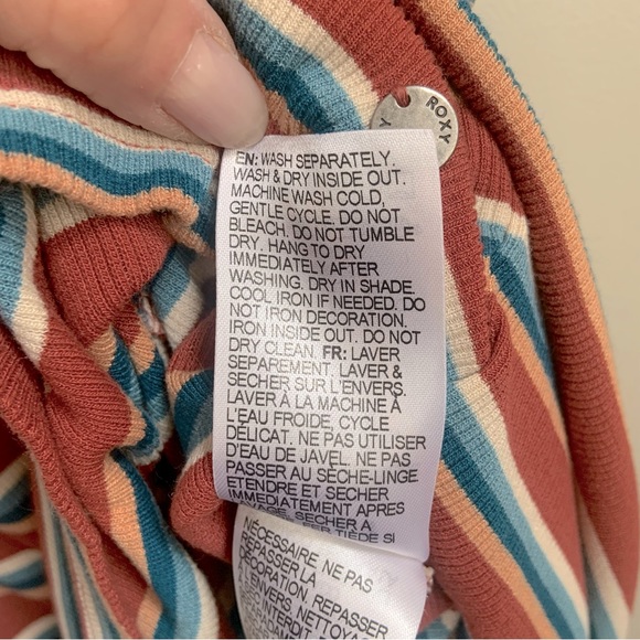 Roxy, rust blue white and orange striped dress in XS - Picture 7 of 13